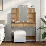  Toaletni stol s LED svjetlima Artisan hrast 96x40x142 cm | shoptok.hr
