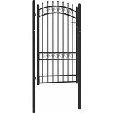  Vrata za ogradu EMMEN s šiljcima čelik 103x134,5 cm crna | shoptok.hr