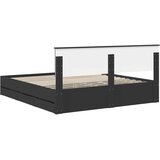  Krevetna konstrukcija Crna 180 x 200 cm Inženjersko Drvo | shoptok.hr