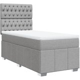  Krevet s oprugama i madracem svjetlosivi 100x200 cm od tkanine | shoptok.hr