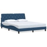 vidaXL Posteljni okvir brez vzmetnice moder 160x200 cm blago Cene