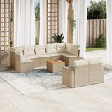 vidaXL 10-dijelni set vrtnih sofa s jastucima bež od poliratana | shoptok.hr