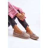 VINCEZA Women's Beige Loafers With Bow Reece | Shoptok.si
