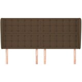 vidaXL Uzglavlje s ušima tamnosmeđi 203x23x118/128 cm od tkanine | shoptok.hr