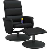  Masažni naslonjač od umjetne kože s osloncem za noge crni | shoptok.hr