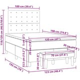  s oprugama i madracem smeđesivi 120 x 190 cm od tkanine | shoptok.hr