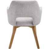 Voleo naslanjač, les, tekstil barve hrasta, svetlo siva | Shoptok.si