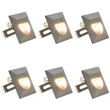  Vanjske LED zidne svjetiljke 6 kom 5 W srebrne četvrtaste | shoptok.hr