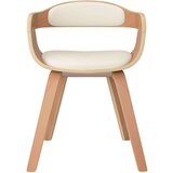  Jedilni stol 2 kosa krem ukrivljen les in umetno usnje, (20944591) | Shoptok.si