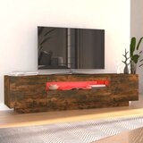 TV ormarić s LED svjetlima boja dimljenog hrasta 160x35x40 cm | Eponuda.com