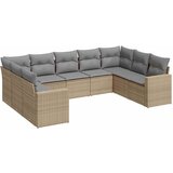 Maison Chic Seti vrtnega pohištva - Vrtna garnitura 9-delna z blazinami bež poli ratan, (21796064) | Shoptok.si