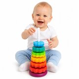  Rotirajuća piramidalna slagalica s duginim uzorkom 36 cm, 6 el. | shoptok.hr
