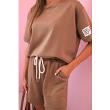 Kesi Włoski Women's butter set with high-waisted shorts camel | Shoptok.si