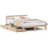 Maison Chic Posteljni okvir - Dvoposteljna postelja - Zakonska postelja brez vzmetnice 135x190 cm trdna borovina-J10656, (21763663) | Shoptok.si