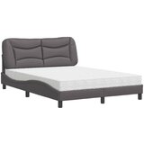 vidaXL Postelja z vzmetnico siva 140x200 cm umetno usnje, (21166104) Cene