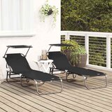 Sklopiva ležaljka za sunčanje 2 pcs Crna 190 x 57 x 81 cm | shoptok.hr