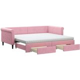  Dnevni krevet na razvlačenje ružičasti 90 x 200 cm baršunasti | shoptok.hr