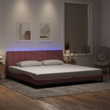  Okvir kreveta s LED-om bez madraca Hanko ružičasti 200 x 200 cm baršunasti | Eponuda.com