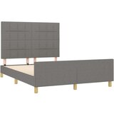  Posteljni okvir z vzglavjem temno siv 140x190 cm blago, (20788395) | Shoptok.si