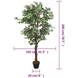  Umjetno stablo fikusa 1260 listova 200 cm zeleno | Eponuda.ba