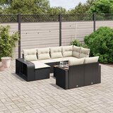  11-dijelni set vrtnih sofa od poliratana s jastucima crni | shoptok.hr