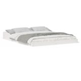  posteljni okvir, trden borov les, bela, 143,5×223,5×24 cm | Shoptok.si