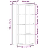vidaXL Knjižna omara starinski les 66x30x130 cm inženirski les | Shoptok.si