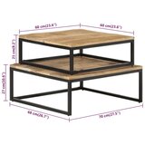  Komplet klubskih mizic 2 kosa trden mangov les, (20712723) | Shoptok.si