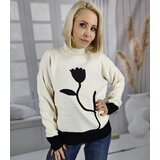 Pri Women's sweater half turtleneck warm flower print autumn winter ROSELYN | shoptok.hr