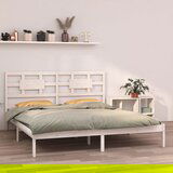 Maison Chic Posteljni okvir - Dvoposteljna postelja - Zakonska postelja bel iz trdnega lesa 180x200 cm-J3096, (21764522) | Shoptok.si
