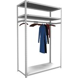 hofe Privijačen garderobni regal, VxŠxG 2000 x 1300 x 600 mm, osnovni regal | Shoptok.si