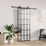  Klizna vrata s priborom crna 90 x 205 cm od ESG stakla | shoptok.hr