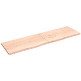 vidaXL Stenska polica 220x60x(2-4) cm neobdelana trdna hrastovina, (21143622) Cene