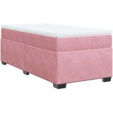 vidaXL Box spring postelja z vzmetnico roza 90x200 cm žamet | Shoptok.si