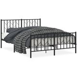 Furnova Kovinski posteljni okvir z vzglavjem in vznožjem črn 140x190 cm, (21936501) | Shoptok.si