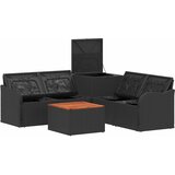  Set sofe 6 kom. Crna i krem-bijela Poli Rattan i čelik | shoptok.hr