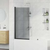  Ekran za kadu i tuš Crna 68 x 130 cm Staklo s temperaturom | shoptok.hr