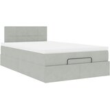  Otomanski krevet s madracem i LED svijetlosivi 120x190cm baršun | shoptok.hr