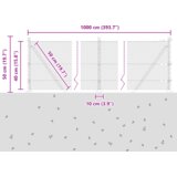 vidaXL Šestkotna ograja Zelena 0.4x10 m Jeklo, ograjni stebri s podnožjem 7 kos Ø32mm 50cm Galvanizirano jeklo | Shoptok.si