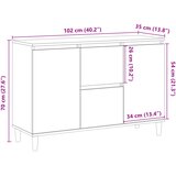  Komoda boja starog drva 102x35x70 cm od konstruiranog drva | shoptok.hr