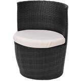  3-dijelni bistro set od poliratana s jastucima crni | Eponuda.com