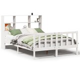 vidaXL Knjižna postelja brez vzmetnice bela 160x200 cm trdna borovina, (21611524) | Shoptok.si