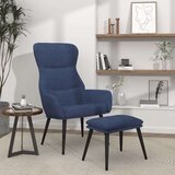  Stolica za opuštanje sa stolcem plavi od tkanine | shoptok.hr