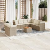  10-dijelni set vrtnih sofa s jastucima bež od poliratana | shoptok.hr