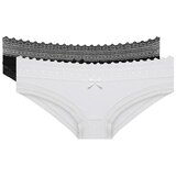 DIM SEXY FASHION SLIP 2x - Women's cotton panties with lace 2 piece - black - white | Shoptok.si