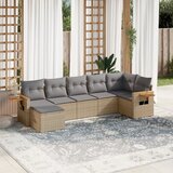 vidaXL 7-dijelni set vrtnih sofa od poliratana s jastucima bež | shoptok.hr