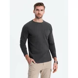 Ombre Men's longsleeve with "waffle" texture - graphite