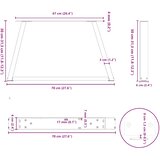  Noge za klub stolić V-oblika 2 kom Bijele 70 x (30-31,3) cm Čelik | shoptok.hr