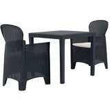 Bistro 3-dijelni bistro set od plastike s izgledom ratana antracit | shoptok.hr