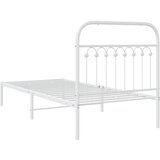  Metalni okvir za krevet s uzglavljem bijeli 90 x 190 cm | shoptok.hr